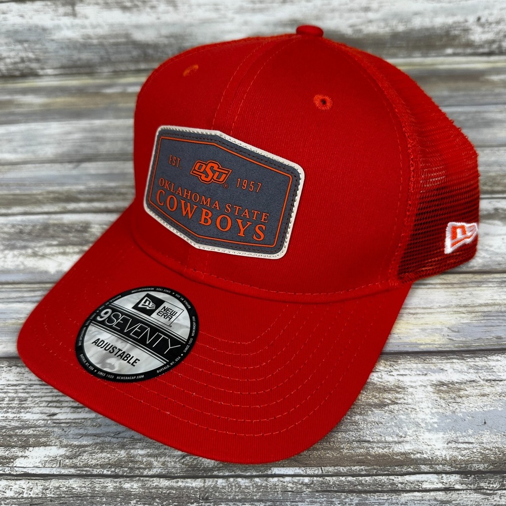 Oklahoma State Cowboys Hat Mens New Era 9Seventy Trucker Snapback Orange Patch - Picture 2 of 4